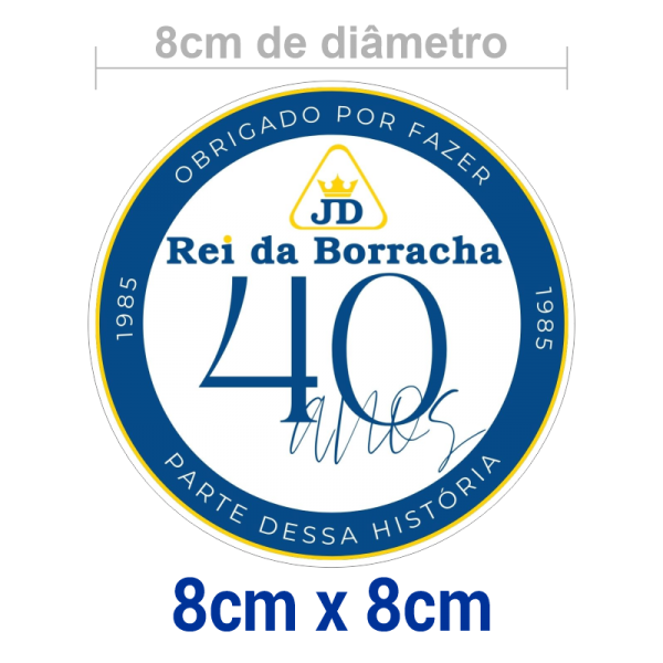 Adesivo 8x8cm - Vinílico - Recorte Padrão Redondo
